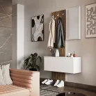 Előszobai szett, fehér/artisan tölgy, REBEKA