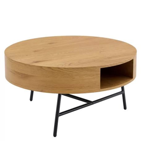 Dohányzóasztal, tölgy/fekete, TARMON