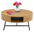 Dohányzóasztal, tölgy/fekete, TARMON