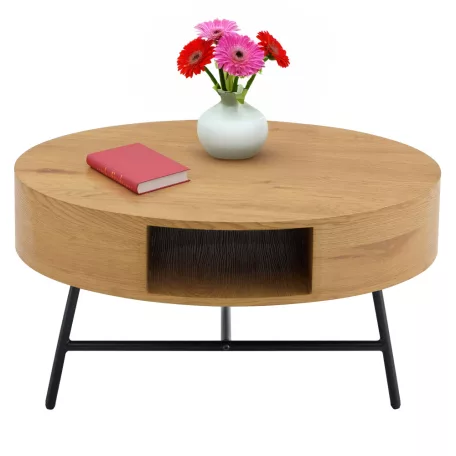 Dohányzóasztal, tölgy/fekete, TARMON