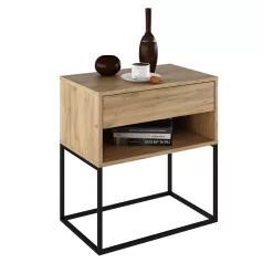   Éjjeliszekrény/kisasztal, artisan tölgy/fekete, ARTI TYP 2