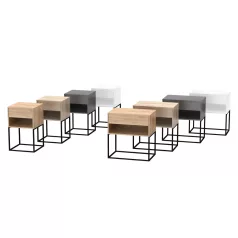   Éjjeliszekrény/kisasztal, artisan tölgy/fekete, ARTI TYP 2