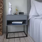 Éjjeliszekrény/kisasztal, grafit/fekete, ARTI TYP 2