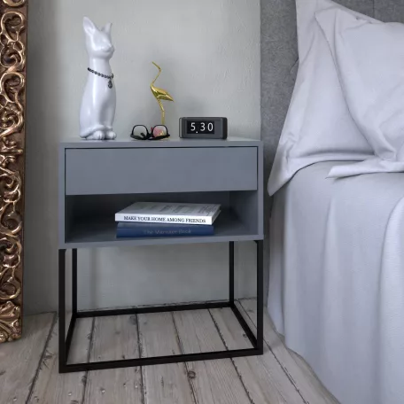 Éjjeliszekrény/kisasztal, grafit/fekete, ARTI TYP 2