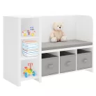 Polcállvány paddal, fehér/szürke, BENKO