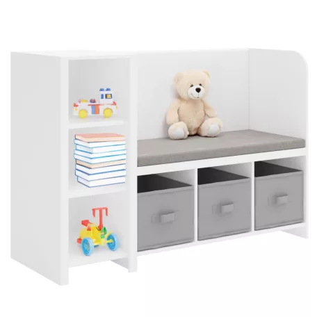 Polcállvány paddal, fehér/szürke, BENKO