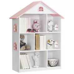 Gyerek könyvespolc, fehér/rózsaszín, MAISON TYP 1