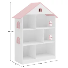 Gyerek könyvespolc, fehér/rózsaszín, MAISON TYP 1