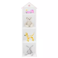 Gyerek könyvespolc, fehér/rózsaszín, MAISON TYP 2