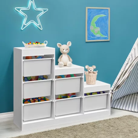 Polcállvány piramis, fehér, TRINIS