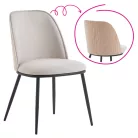 Étkezőszék, bézses barna/natúr fa/fekete, VUDIA