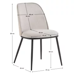 Étkezőszék, bézses barna/natúr fa/fekete, VUDIA