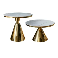 Étkezőasztal, arany/fehér márvány, GREIS TYP 1