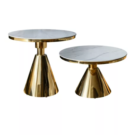 Étkezőasztal, arany/fehér márvány, GREIS TYP 1