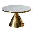 Dohányzóasztal, arany/fehér márvány, GREIS TYP 2