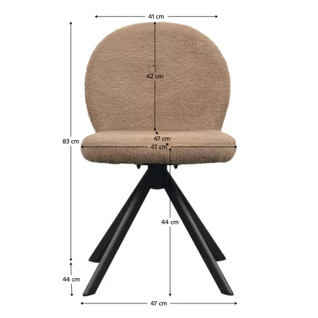 Étkezőszék, világosbarna/fekete, RODIA