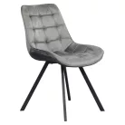 Étkezőszék, sötétszürke Velvet szövet/fekete, SAMIRA