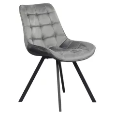 Étkezőszék, sötétszürke Velvet szövet/fekete, SAMIRA