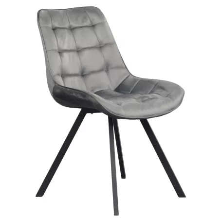 Étkezőszék, sötétszürke Velvet szövet/fekete, SAMIRA