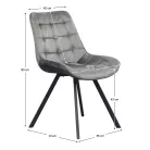 Étkezőszék, sötétszürke Velvet szövet/fekete, SAMIRA