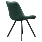 Étkezőszék, sötétzöld Velvet szövet/fekete, SAMIRA
