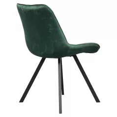 Étkezőszék, sötétzöld Velvet szövet/fekete, SAMIRA