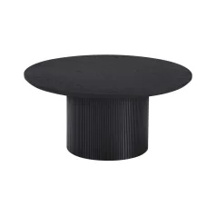 Dohányzóasztal, fekete, átmérő 80 cm, MAHIR TYP 2