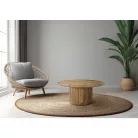 Dohányzóasztal, tölgy, átmérő 80 cm, MAHIR TYP 2