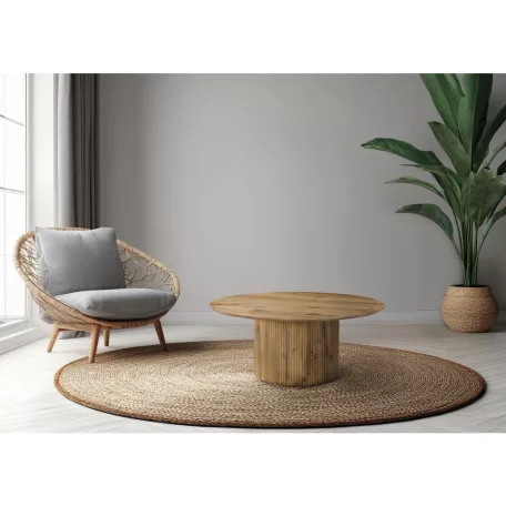 Dohányzóasztal, tölgy, átmérő 80 cm, MAHIR TYP 2