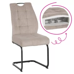 Étkezőszék, barnásszürke Taupe/fekete, KELMA