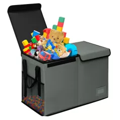 Összecsukható tároló doboz, szürke/fekete, DETER