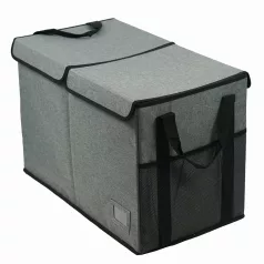 Összecsukható tároló doboz, szürke/fekete, DETER