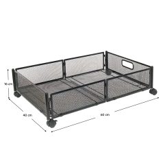 Ágy alatti rendszerező kerekekkel, fekete, TOMKO TYP 1