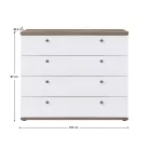 Komód, canyon fenyő/sonoma trüffel tölgy, TEINA KOM4S