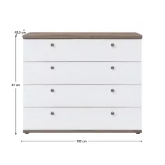 Komód, canyon fenyő/sonoma trüffel tölgy, TEINA KOM4S