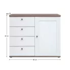 Komód, canyon fenyő/sonoma trüffel tölgy, TEINA KOM4S1D