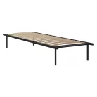 Önálló ágyrács, 90x200, fekete, fém/nyírfa, KENTAK