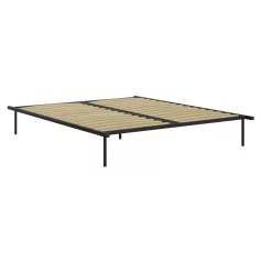 Önálló ágyrács, 160x200, fekete, fém/nyírfa, KENTAK