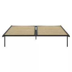 Önálló ágyrács, 160x200, fekete, fém/nyírfa, KENTAK