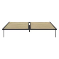 Önálló ágyrács, 180x200, fekete, fém/nyírfa, KENTAK