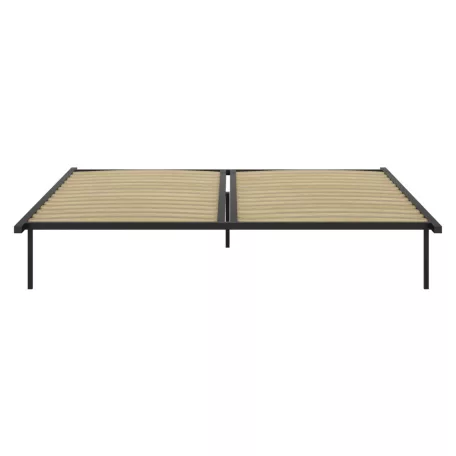 Önálló ágyrács, 180x200, fekete, fém/nyírfa, KENTAK