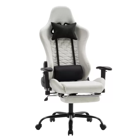 Irodai/gamer szék, fehér/fekete, PAPIBAS