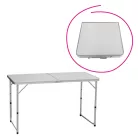 Összecsukható kempingasztal, 120 cm, alumínium/MDF, KEPI TYP 1
