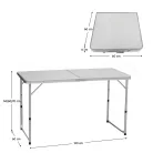 Összecsukható kempingasztal, 120 cm, alumínium/MDF, KEPI TYP 1