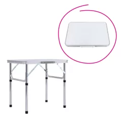  Összecsukható kempingasztal, 60 cm, alumínium/MDF, KEPI TYP 2