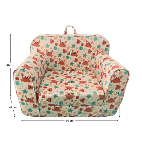 Kinyitható babzsák, színes, KIDY