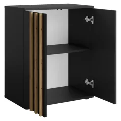 Komód, 2D, fekete/artisan tölgy, TOLIS TYP 1