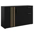 Komód, 3D1S, fekete/artisan tölgy, TOLIS TYP 2