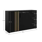 Komód, 2D3S, fekete/artisan tölgy, TOLIS TYP 3