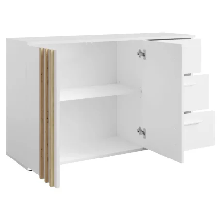 Komód, 2D3S, fehér/artisan tölgy, TOLIS TYP 3